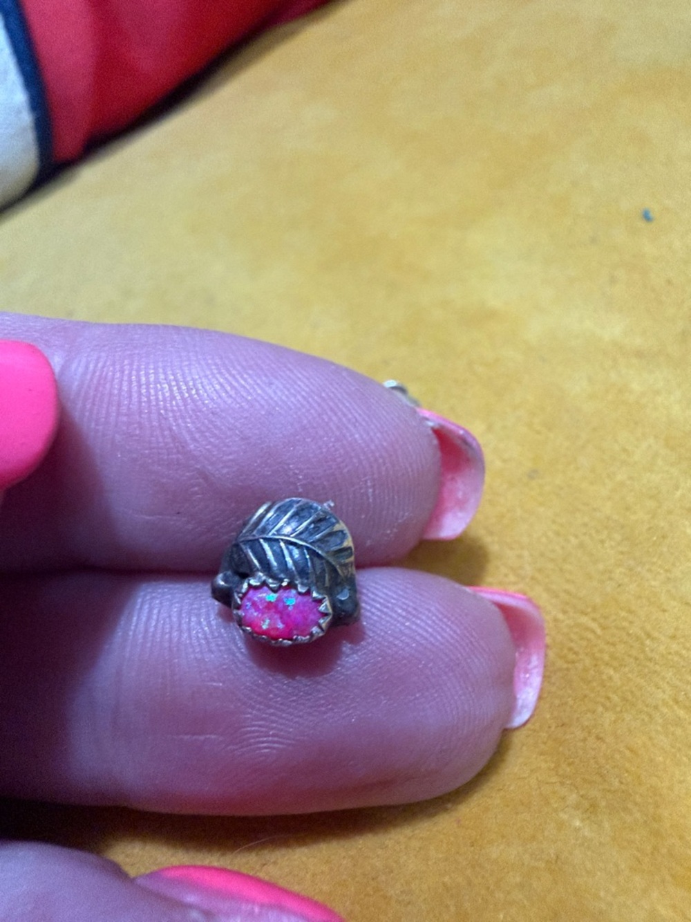 Pink OPAL Native American studs - Picture 2 of 3